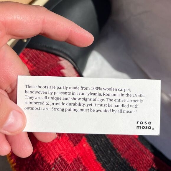 Rosa Mosa Vintage Carpet Tapestry Leather Boots NIB RARE! - Picture 11 of 13